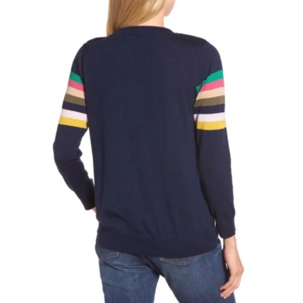 New w/ Defect: J. Crew Tippi Sweater in Multistripe with Buttons in size Small!